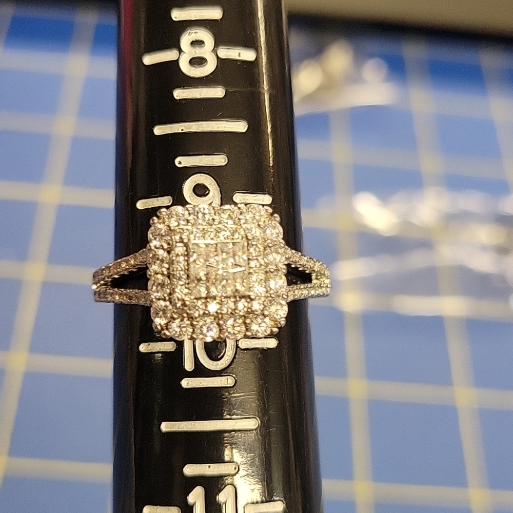Rhinestone Silver Tone Ring